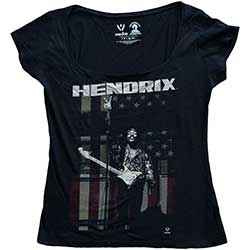 Jimi Hendrix Ladies T-Shirt: Peace Flag