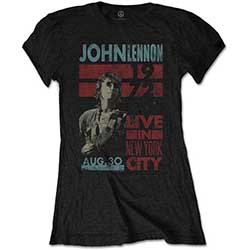 John Lennon Ladies T-Shirt: Live in NYC