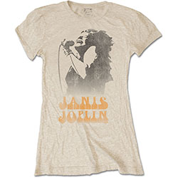 Janis Joplin Ladies T-Shirt: Working The Mic