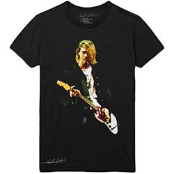 Kurt Cobain Unisex T-Shirt: Guitar Photo Colour