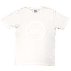 KISS Unisex Hi-Build T-Shirt: Buzzsaw Logo (White-On-White)