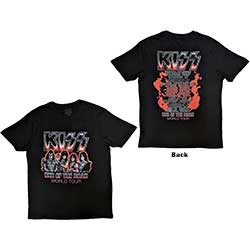 KISS Unisex T-Shirt: End Of The Road Tour Red (Back Print)