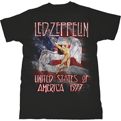 Led Zeppelin Unisex T-Shirt: Stars N' Stripes USA '77.