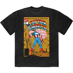 Marvel Comics Unisex T-Shirt: Captain America 50th Comic Cover