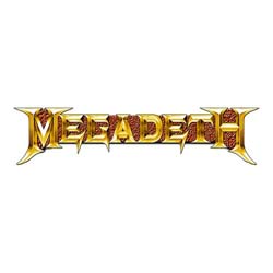 Megadeth Pin Badge: Gold Logo