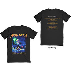 Megadeth Unisex T-Shirt: Rust In Peace Track list (Back Print)