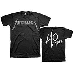 Metallica Unisex T-Shirt: 40th Anniversary Songs Logo (Back Print)