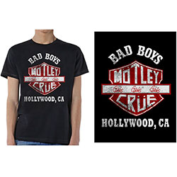 Motley Crue Unisex T-Shirt: Bad Boys Shield