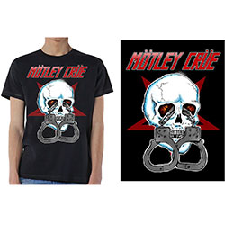 Motley Crue Unisex T-Shirt: Skull Cuffs 2