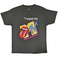 MTV Unisex T-Shirt: Rolling Stones I Want My MTV 