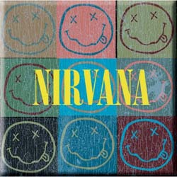 Nirvana Fridge Magnet: Happy Face Blocks