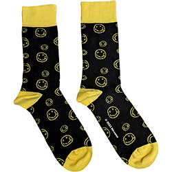 Nirvana Unisex Ankle Socks: Outline Happy Faces (UK Size 7 - 11)