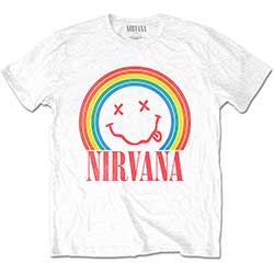 Nirvana Unisex T-Shirt: Happy Face Rainbow