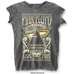 Pink Floyd Ladies T-Shirt: Carnegie Hall (Burnout)