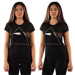 Pink Floyd Ladies T-Shirt: Dark Side of the Moon (Embellished)