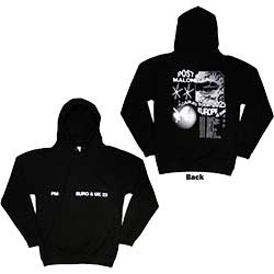 Post Malone Unisex Pullover Hoodie: Collage (Back Print & Ex-Tour)