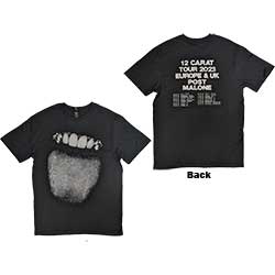 Post Malone Unisex T-Shirt: Fangs 2023 Tour Dates (Back Print & Ex-Tour)