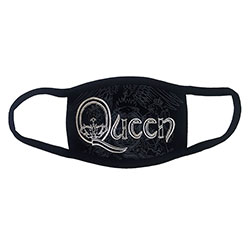 Queen Face Mask: White Retro Logo