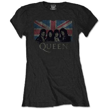Queen Ladies T-Shirt: Union Jack Vintage (Retail Pack)