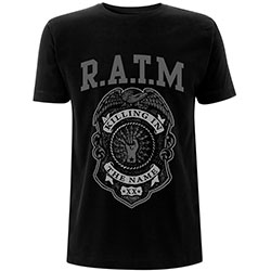 Rage Against The Machine Unisex T-Shirt: Grey Police Badge