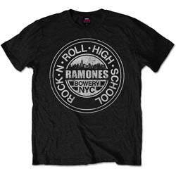 Ramones Unisex T-Shirt: Rock 'n Roll High School, Bowery, NYC