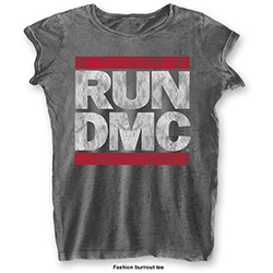 Run DMC Ladies T-Shirt: DMC Logo (Burnout)