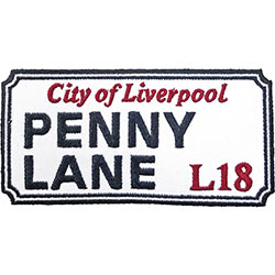 Road Sign Standard Woven Patch: Penny Lane, Liverpool Sign