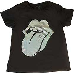 The Rolling Stones Unisex T-Shirt: Foil Tongue (Embellished)