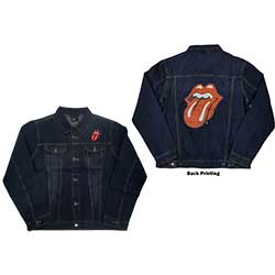 The Rolling Stones Unisex Denim Jacket: Classic Tongue (Back Print)