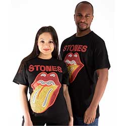 The Rolling Stones Unisex T-Shirt: Dia Tongue (Embellished)