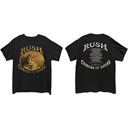 Rush Unisex T-Shirt: Caress of Steel (Back Print)