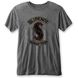 Slipknot Unisex T-Shirt: World Tour (Burnout)