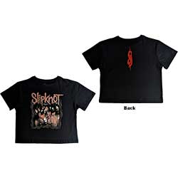 Slipknot Ladies Crop Top: Band Frame (Back Print)