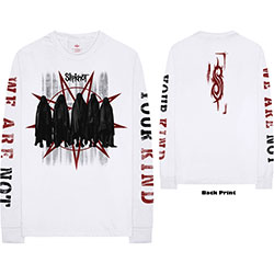 Slipknot Unisex Long Sleeve T-Shirt: Shrouded Group (Back & Sleeve Print)