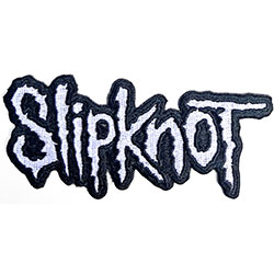 Slipknot Standard Woven Patch: Cut-Out Logo Black Border