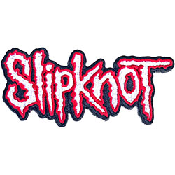 Slipknot Standard Woven Patch: Cut-Out Logo Red Border
