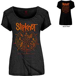 Slipknot Ladies Scoop Neck T-Shirt: The Wheel (Back Print)