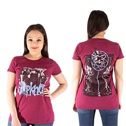 Slipknot Ladies T-Shirt: Goat Logo Demon (Back Print) 