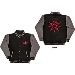 Slipknot Unisex Varsity Jacket: 9 Point Star (Back Print)