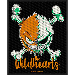 The Wildhearts Standard Woven Patch: Green Skull