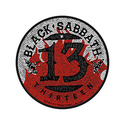 Black Sabbath Standard Woven Patch: 13 Flames Circular (Retail Pack)