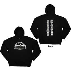 Bruce Springsteen Unisex Pullover Hoodie: Tour '23 Leaning Car (Back Print & Ex-Tour)