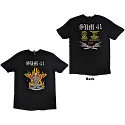 Sum 41 Unisex T-Shirt: AKNF Skeleton European Tour 2022 (Back Print & Ex-Tour)