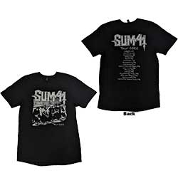 Sum 41 Unisex T-Shirt: Band Photo European Tour 2022 (Back Print & Ex-Tour)