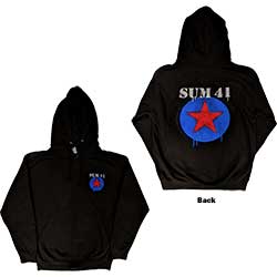Sum 41 Unisex Zipped Hoodie: Star Logo (Back Print, Ex-Tour)