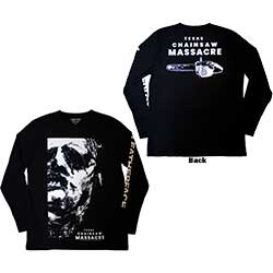 The Texas Chainsaw Massacre Unisex Long Sleeve T-Shirt: Leather Face (Back Print)