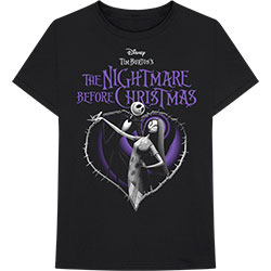 Disney Unisex T-Shirt: The Nightmare Before Christmas Purple Heart