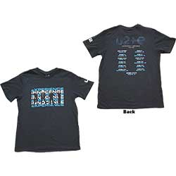 U2 Unisex T-Shirt: Repeat Logo (Ex-Tour & Back Print)