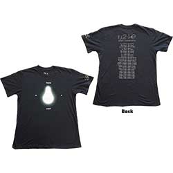 U2 Unisex T-Shirt: I+E Tour 2015 There Is A Light (Ex-Tour & Back Print)