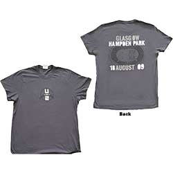U2 Unisex T-Shirt: 360 Degree Tour Glasgow 2009 (Ex-Tour & Back Print) (Medium)